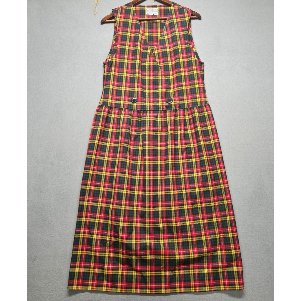 Vintage Pendleton Women's 100% Virgin Wool Plaid Dress Size 6 Made in USA